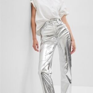 High Rise Vegan Leather Cheeky straight pants size 16s   33w 29 in